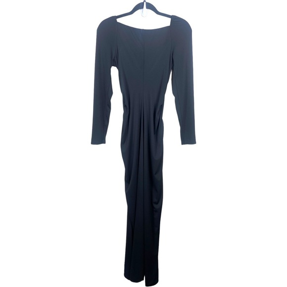 Zara Black Long Square Neck Maxi Goth Dress Size Small NEW. - Picture 3 of 11